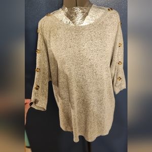 Kim & Cami Tunic Sweater with button detail